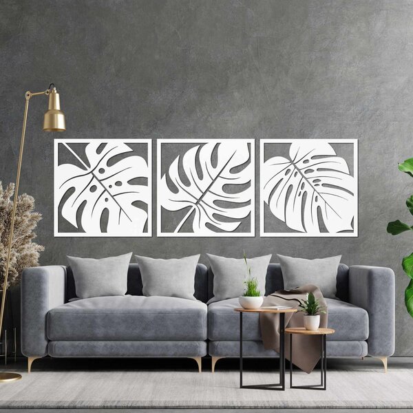 Drevená nástenná dekorácia monstera | SALAS: Preglejka Topoľ - Honey 3071 20 x 60 cm 4483-94862 PR0536