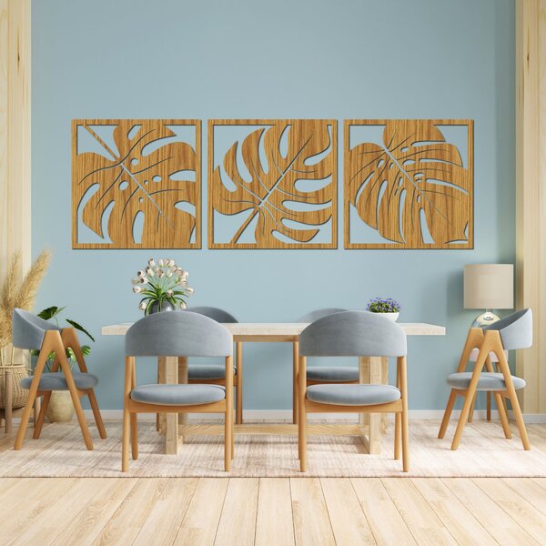 Prírodná nástenná dekorácia monstera | SELERE: HDF - Javor 20 x 60 cm 4484-95124 HDF0536