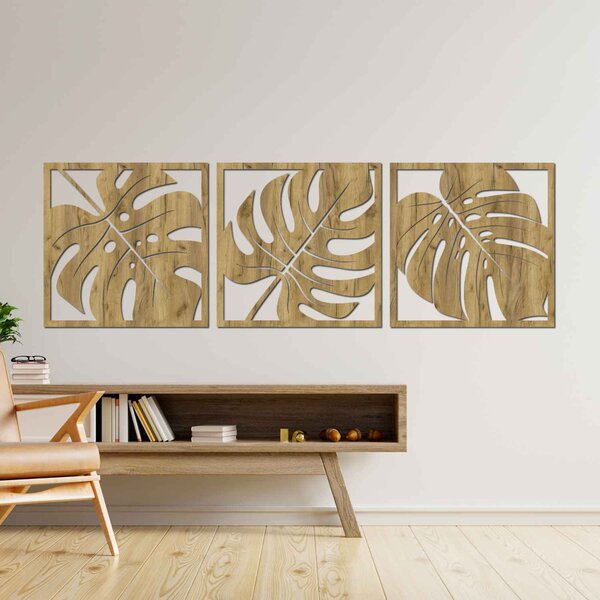 Prírodná nástenná dekorácia monstera | SELERE: HDF - Javor 20 x 60 cm 4484-95124 HDF0536