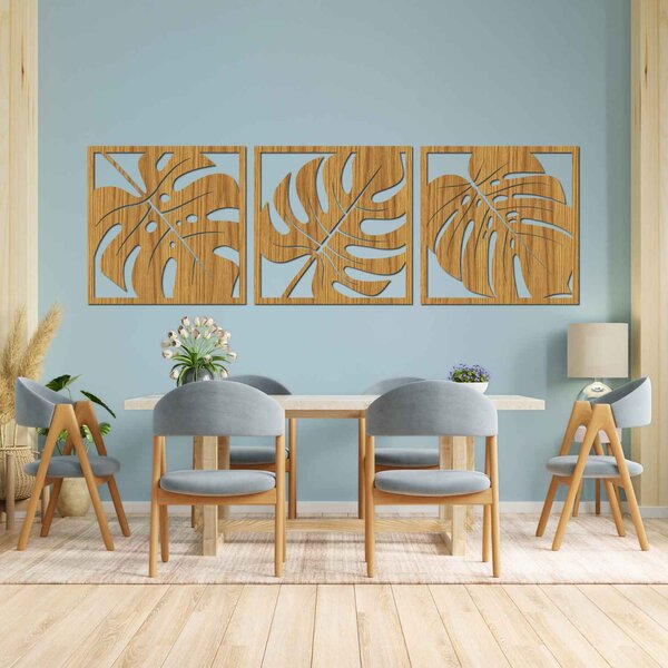 Prírodná nástenná dekorácia monstera | SELERE: HDF - Javor 20 x 60 cm 4484-95124 HDF0536