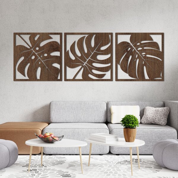 Prírodná nástenná dekorácia monstera | SELERE: HDF - Javor 20 x 60 cm 4484-95124 HDF0536