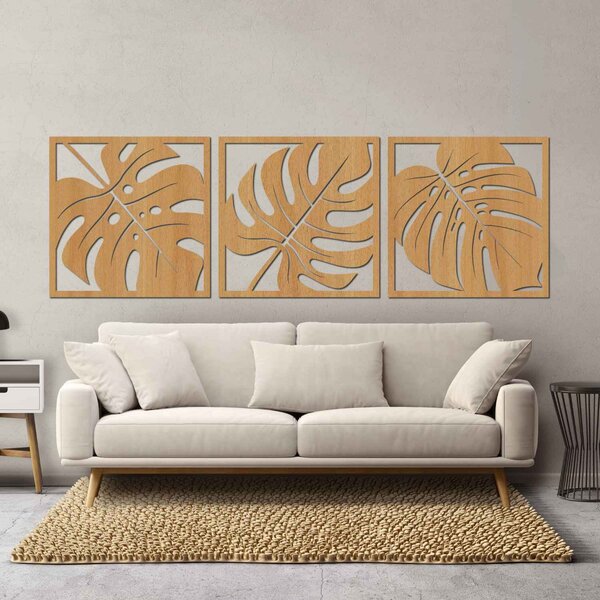 Prírodná nástenná dekorácia monstera | SELERE: HDF - Javor 20 x 60 cm 4484-95124 HDF0536
