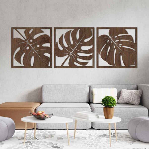 Prírodná nástenná dekorácia monstera | SELERE: HDF - Javor 20 x 60 cm 4484-95124 HDF0536