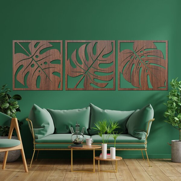 Prírodná nástenná dekorácia monstera | SELERE: HDF - Javor 20 x 60 cm 4484-95124 HDF0536