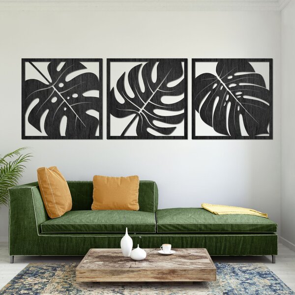 Drevená nástenná dekorácia monstera | SALAS: Preglejka Topoľ - Honey 3071 20 x 60 cm 4483-94862 PR0536
