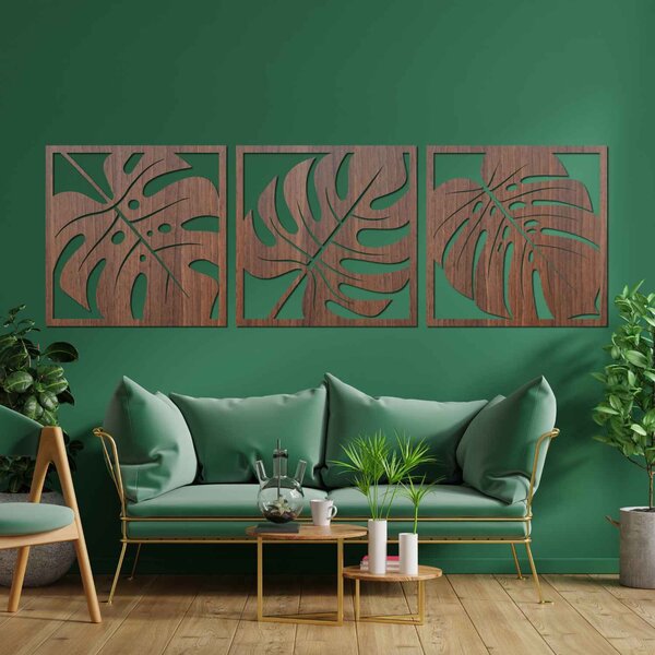 Prírodná nástenná dekorácia monstera | SELERE: HDF - Javor 20 x 60 cm 4484-95124 HDF0536