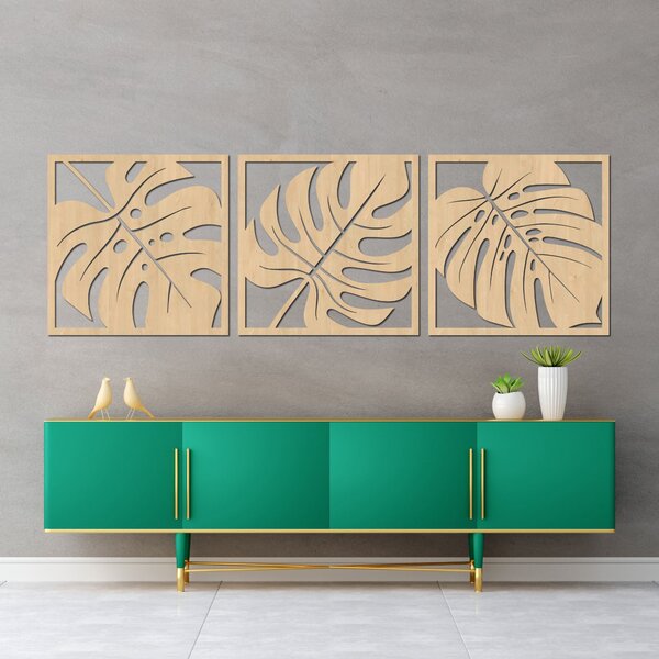 Prírodná nástenná dekorácia monstera | SELERE: HDF - Javor 20 x 60 cm 4484-95124 HDF0536