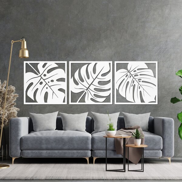 Drevená nástenná dekorácia monstera | SALAS: Preglejka Topoľ - Honey 3071 20 x 60 cm 4483-94862 PR0536
