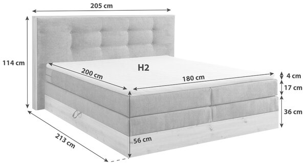BOXSPRINGOVÁ POSTEĽ, 180/200 cm, antracitová Livetastic - Online Only spálne, Online Only