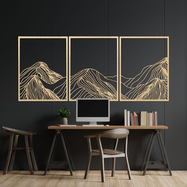 Drevený obraz horská panoráma | WILRED: Preglejka Topoľ - Honey 3071 80 x 35 cm 4486-99831 PR0478