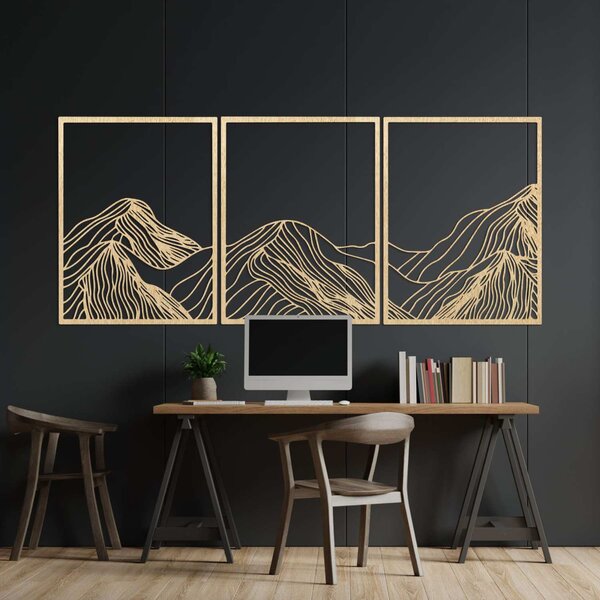 Drevený obraz horská panoráma | WILRED: Preglejka Topoľ - Honey 3071 80 x 35 cm 4486-99831 PR0478
