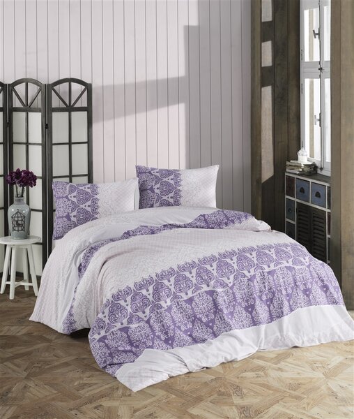 Brotex Obliečky francúzske bavlna 240x200,70x90 Madelaine purple, Výber zapínania: zipsový uzáver