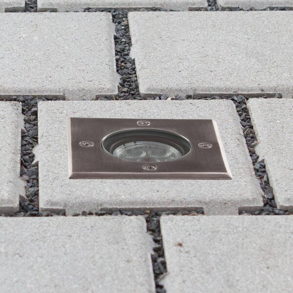 Lucande LED vstavané podlahové svietidlo Ava, 12 cm x cm, IP67, Hliník / sivá / zinok, Hliník, Moderný, Zapustené podlahové svetlo