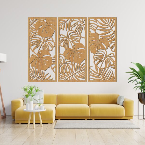 Tropické listy monstera a papraď | LIBOGA: HDF - Javor 60 x 45 cm 4491-101731 HDF0533