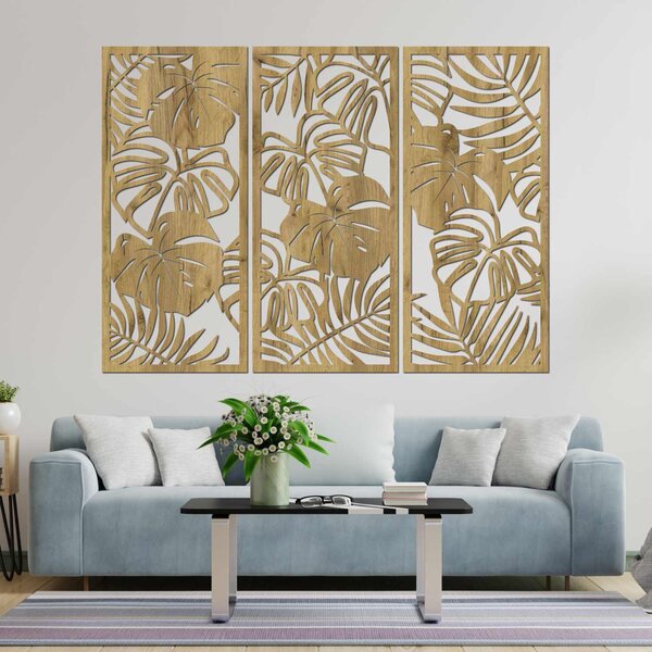 Tropické listy monstera a papraď | LIBOGA: HDF - Javor 60 x 45 cm 4491-101731 HDF0533