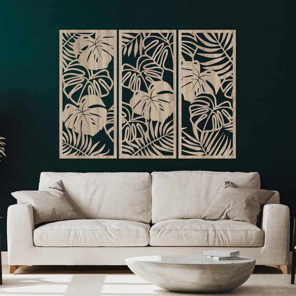 Tropické listy monstera a papraď | LIBOGA: HDF - Javor 60 x 45 cm 4491-101731 HDF0533