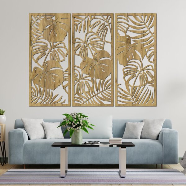 Tropické listy monstera a papraď | LIBOGA: HDF - Javor 60 x 45 cm 4491-101731 HDF0533