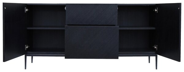 ŠIROKÁ KOMODA, čierna, 160/80/40 cm home24 - Online Only drobný nábytok, Online Only