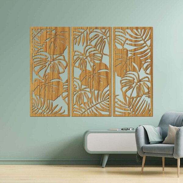 Tropické listy monstera a papraď | LIBOGA: HDF - Javor 60 x 45 cm 4491-101731 HDF0533