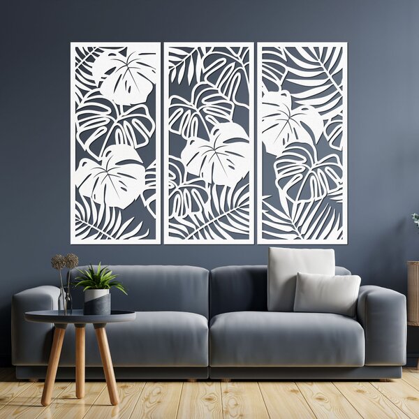 Tropické listy monstera a papraď | LIBOGA: HDF - Javor 60 x 45 cm 4491-101731 HDF0533