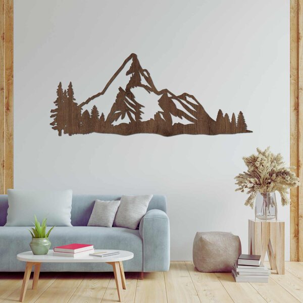 Drevený obraz Horská panoráma – Moderná nástenná dekorácia z dreva | TANA: HDF - Javor 40 x 16 cm 4493-96076 HDF0527