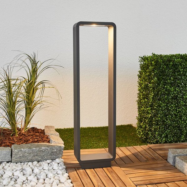 Svetlo Lucande LED na chodník Ninon, 80 cm, antracit, kov, Čierna, Hliník, Moderný, Osvetlenie príjazdovej cesty