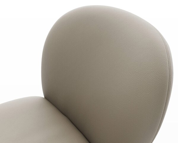 DELIFE Otočná jedálenská stolička Nube-Flex pravá koža tmavobéžová krížová podstava široká čierna 360° otočná hojdacia funkcia vrecková pružina