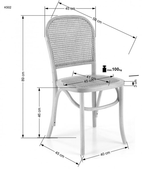 Halmar Jedálenská stolička K502 ratan