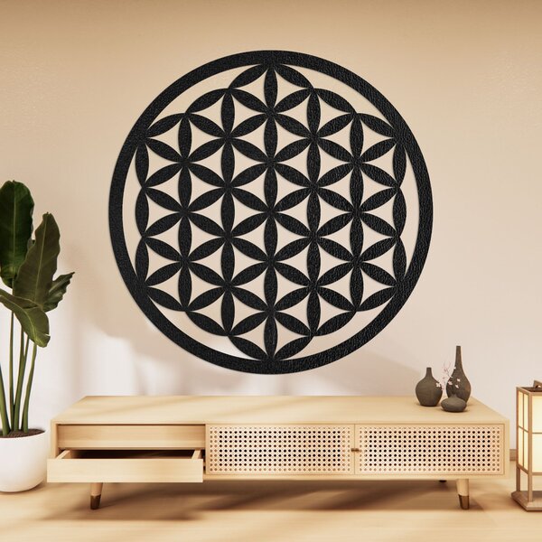 Elegantná vyrezávaná drevená mandala na stenu - FLORUM: HDF - Javor 20 cm 4495-96546 HDF0166