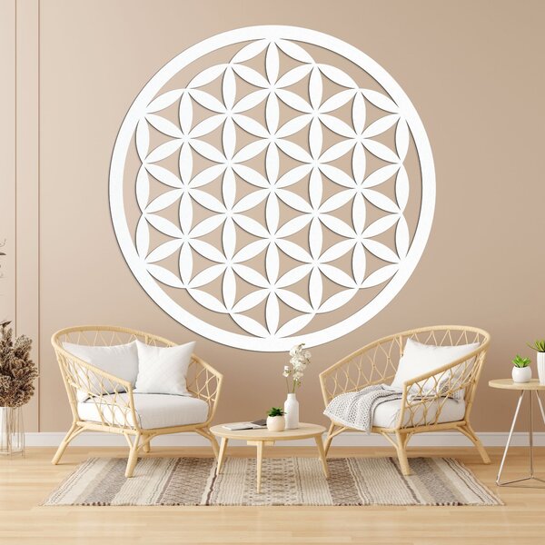 Elegantná vyrezávaná drevená mandala na stenu - FLORUM: HDF - Javor 20 cm 4495-96546 HDF0166