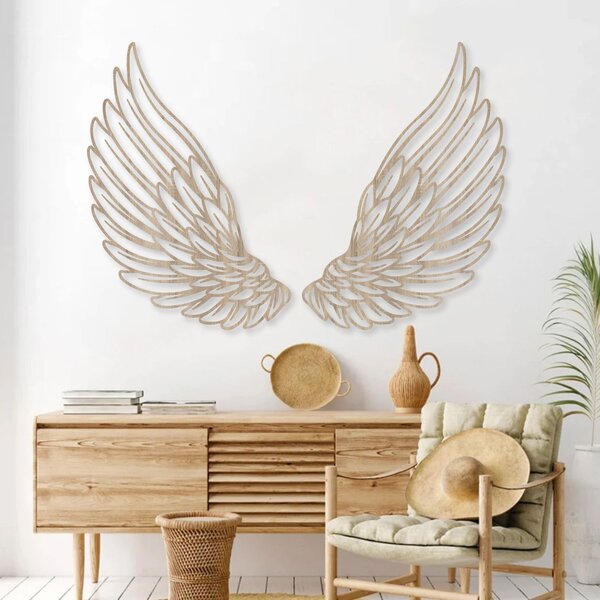 Výnimočná drevená dekorácia na stenu anjelské krídla | ANGELIC: Preglejka Topoľ - Honey 3071 70 x 50 cm 4496-96663 PR0501