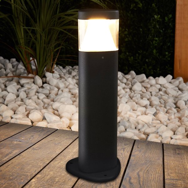 Lucande LED svietidlo na podstavci Milou, výška 30 cm, antracit, hliník, Čierna, Hliník, Moderný, Vonkajčie stĺpové osvetlenie