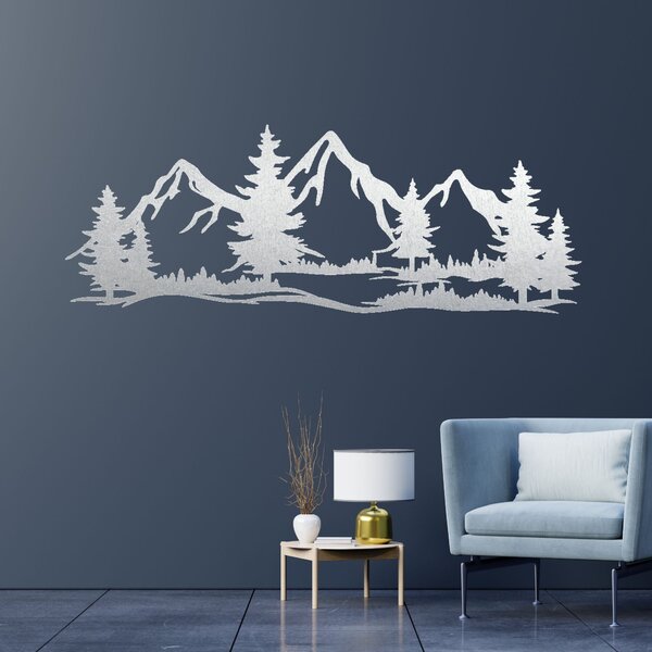Drevená dekorácia na stenu mohutné hory a les | MAGNA: Preglejka Topoľ - Honey 3071 40 x 15 cm 4499-96863 PR0521