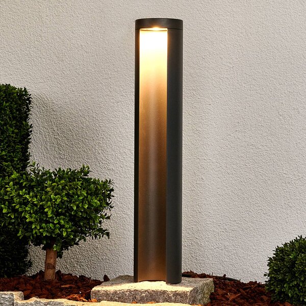 Lucande LED svetlo na chodník Jaron, 65 cm, antracitová farba, IP54, Hliník / sivá / zinok, Hliník, Moderný, Osvetlenie príjazdovej cesty