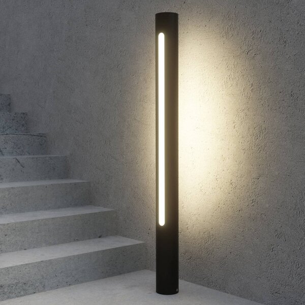 Projekčná lampa Lucande Tomas LED, 75 cm, tmavosivá, IP54, Hliník / sivá / zinok, Hliník, Moderný, Osvetlenie príjazdovej cesty