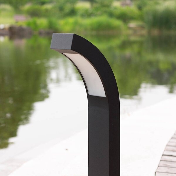 Lucande LED podstavné svietidlo Lennik, 60 cm, antracit, kov, Čierna, Hliník, Moderný, Vonkajčie stĺpové osvetlenie