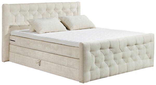 BOXSPRINGOVÁ POSTEĽ, 180/200 cm, krémová MID.YOU - Online Only spálne, Online Only