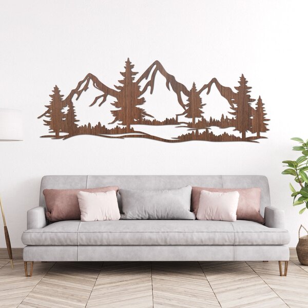 Drevený obraz na stenu hory a les | ALPIUM: HDF - Javor 40 x 15 cm 4504-97038 HDF0521