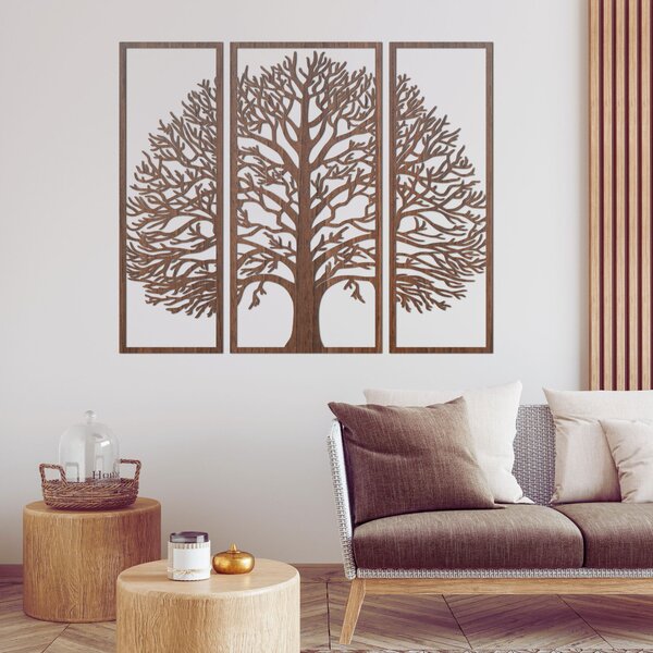 Drevená nástenná dekorácia Strom života: 3-dielna drevená dekorácia na stenu | DIVISA: HDF - Javor 40 x 33 cm 4682-111194 HDF0179-akcia20