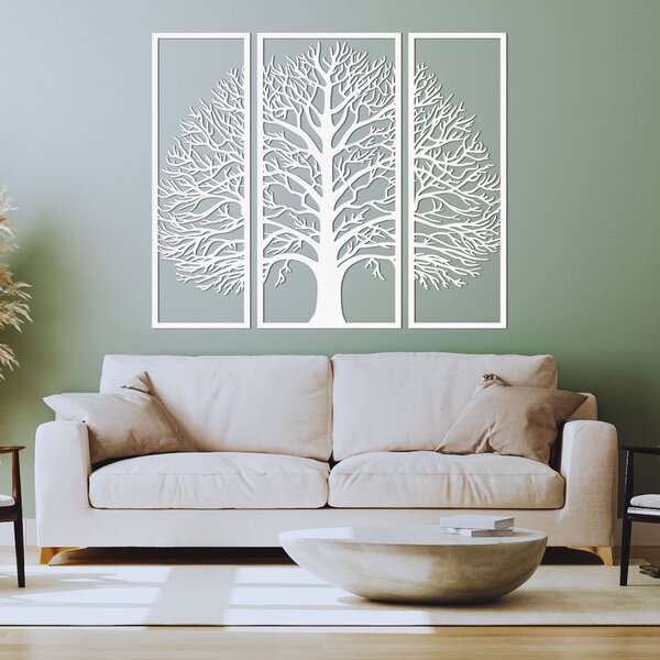 Drevená nástenná dekorácia Strom života: 3-dielna drevená dekorácia na stenu | DIVISA: HDF - Javor 40 x 33 cm 4682-111194 HDF0179-akcia20