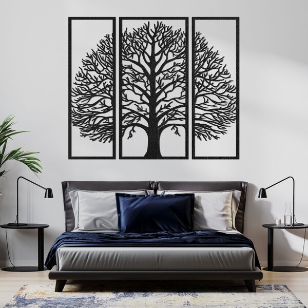 Drevená nástenná dekorácia Strom života: 3-dielna drevená dekorácia na stenu | DIVISA: HDF - Javor 40 x 33 cm 4682-111194 HDF0179-akcia20