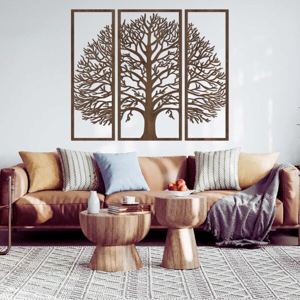 Drevená nástenná dekorácia Strom života: 3-dielna drevená dekorácia na stenu | DIVISA: HDF - Javor 40 x 33 cm 4682-111194 HDF0179-akcia20