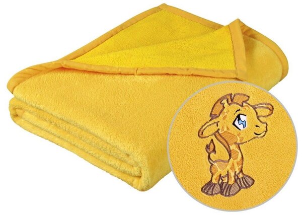 Brotex Mikro deka detská s výšivkou 75x100 cm Žltá