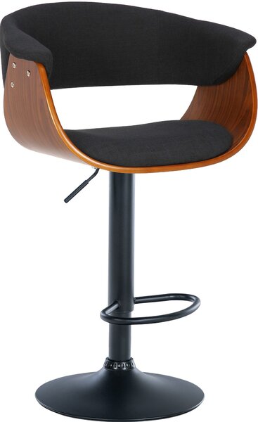 Barová stolička Vestal ~ látka, drevo orech - Čierna