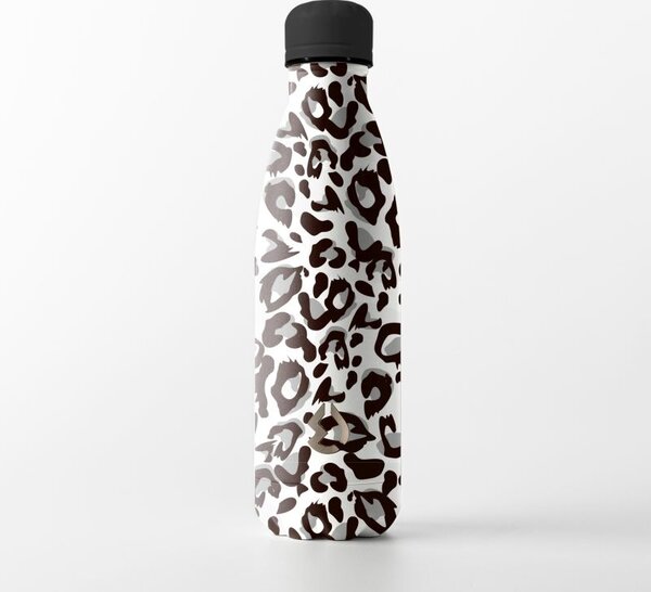 Water Revolution Nerezová Termo fľaša na pitie Fashion Leopard biela Potravinářská nerezová ocel 18/8, 500 ml