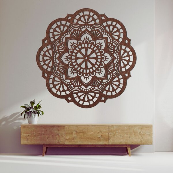 Drevená dekorácia na stenu mandala svetla - LUMINA: Preglejka Topoľ - Honey 3071 20 cm 4514-97540 PR0508
