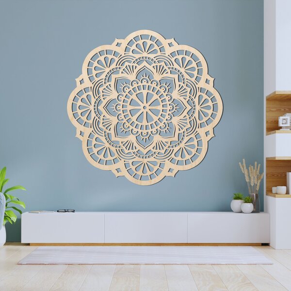 Drevená dekorácia na stenu mandala svetla - LUMINA: Preglejka Topoľ - Honey 3071 20 cm 4514-97540 PR0508
