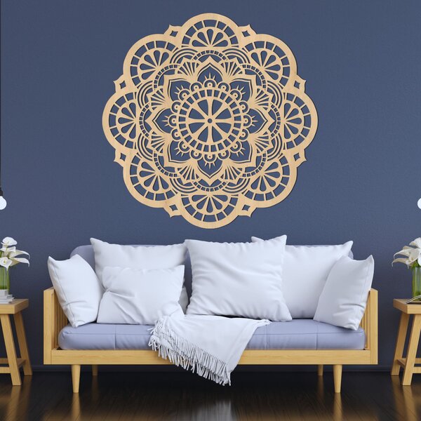 Nástenný drevený obraz mandala svetlo života - LUMEN: HDF - Javor 20 cm 4515-97644 HDF0508