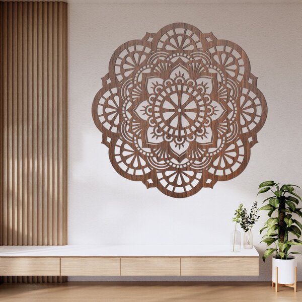 Nástenný drevený obraz mandala svetlo života - LUMEN: HDF - Javor 20 cm 4515-97644 HDF0508