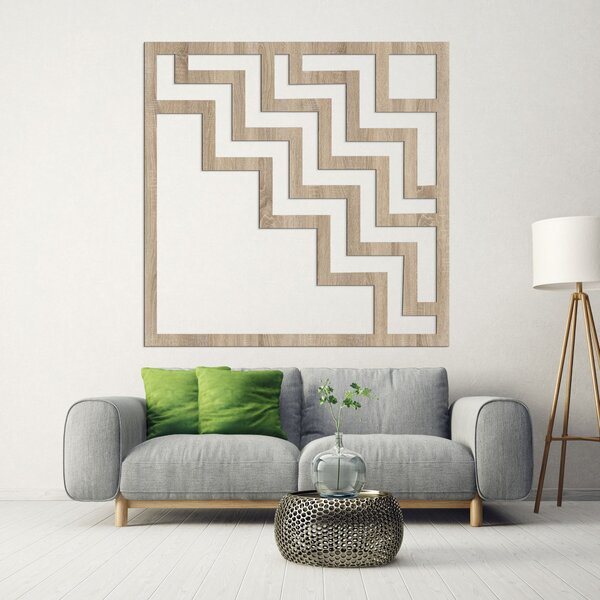 Geometrická nástenná dekorácia štvorec | SUQARE: HDF - Javor 30 cm 4516-97788 HDF0397-A